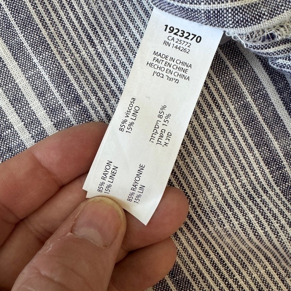 Black‎ Tape_ Women's Purplish-Gray Rayon/Linen Long Sleeve Button Up Shirt Large - Picture 7 of 15